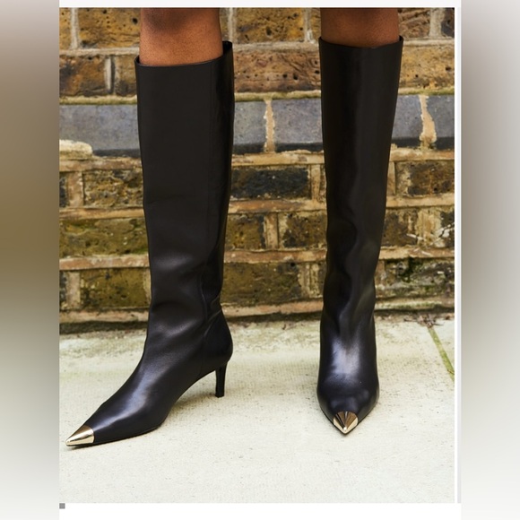 NWT Anine Bing Tall Nina Boots with Metal Toe Cap - Picture 1 of 11